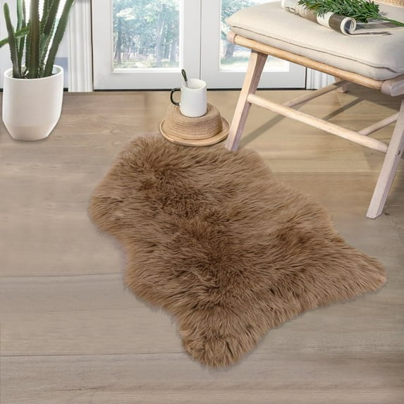 Yesfashion Fluffy Rugs, Faux Sheepskin Rugs Soft Faux Fur Rugs Chair Couch Cover Cute Fuzzy Rugs for Bedroom Floor Sofa Living Room