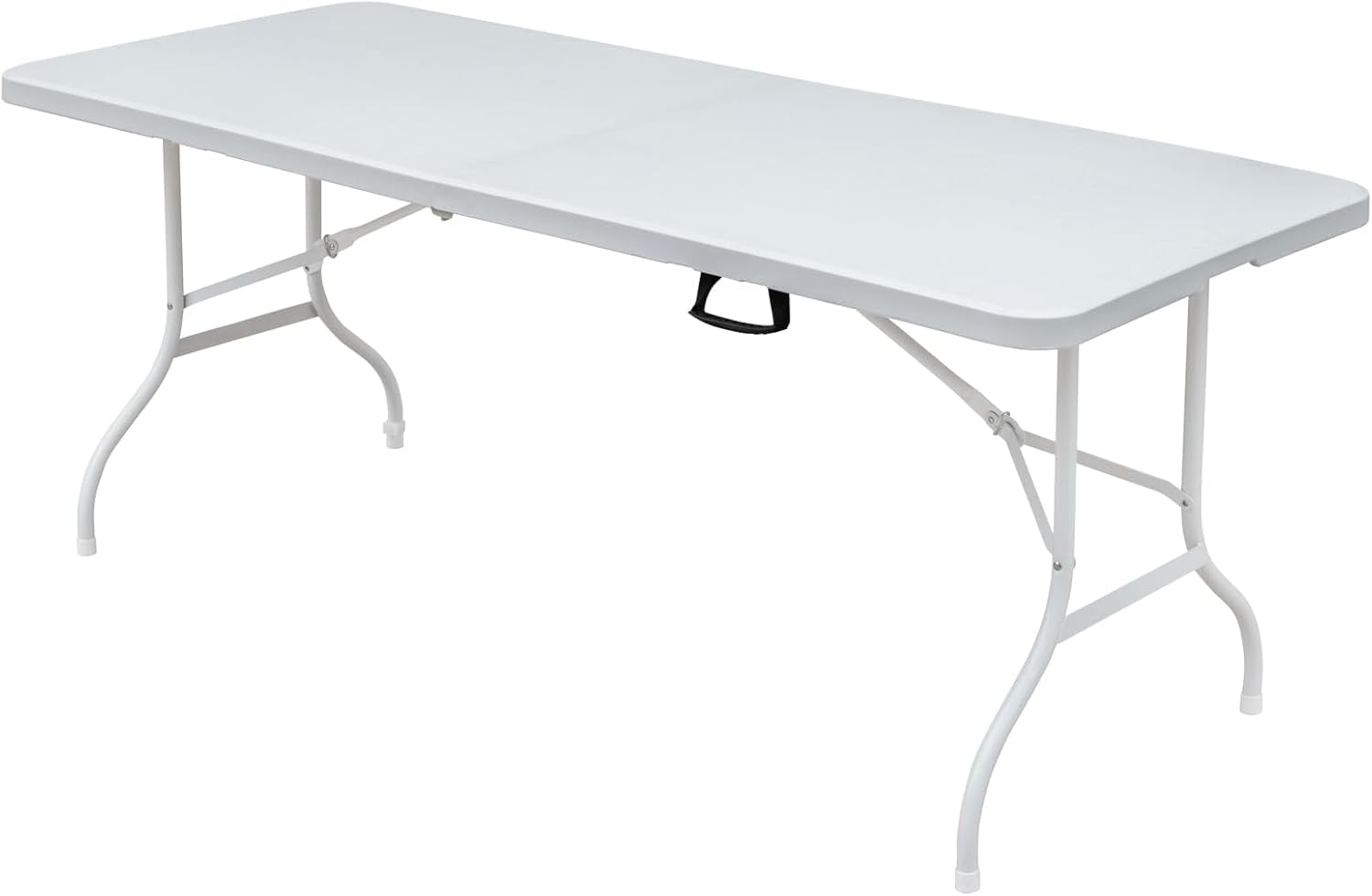 6FT White Portable Folding Table with Adjustable Height