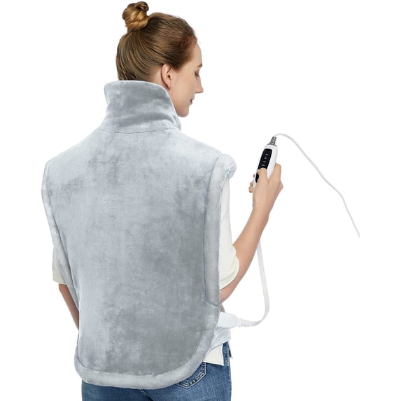 Yesfashion Heating Pad for Neck and Shoulders Back Pain Relief, Electric Weighted Heating Pads with Auto Shut Off Large, 4 Temperature Settings
