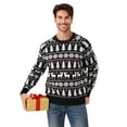 thumbnail image 1 of Yesfashion Man's Christmas Sweater Reindeer Snowflake Pattern Crew Neck Holiday Pullover Knitwear, 1 of 4