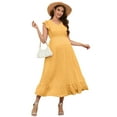 thumbnail image 1 of Yesfashion Maternity Dress Summer Ruffle Cap Sleeveless V Neck Maxi Dresses Maternity Wear, 1 of 5