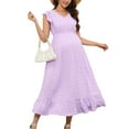 thumbnail image 1 of Yesfashion Maternity Dress Summer Ruffle Cap Sleeveless V Neck Maxi Dresses Maternity Wear, 1 of 5