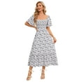 thumbnail image 1 of Yesfashion Maternity Dress Women's Summer Square Neck Smocked Maxi Dress Short Sleeve Pregnancy Dress, 1 of 5
