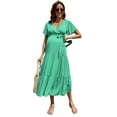 thumbnail image 1 of Yesfashion Maternity Women's Short Sleeve V Neck Casual Dress Baby Shower Party Maternity Dress, 1 of 6