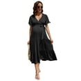 thumbnail image 1 of Yesfashion Maternity Women's Short Sleeve V Neck Casual Dress Baby Shower Party Maternity Dress, 1 of 6