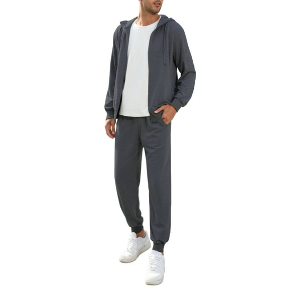 Yesfashion Men's Tracksuit 2 Pieces Set Hoodie Sweatsuits Full Zip Athletic Jogging Suits Long Sleeve Casual Sports Outfits