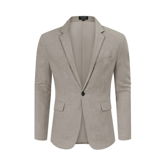 Yesfashion Mens Casual Blazer Sport Coats One Button Lightweight Knit Textured Suit Jackets for Men