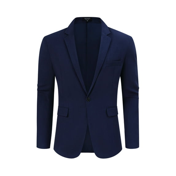 Yesfashion Mens Casual Blazer Sport Coats One Button Lightweight Knit Textured Suit Jackets for Men