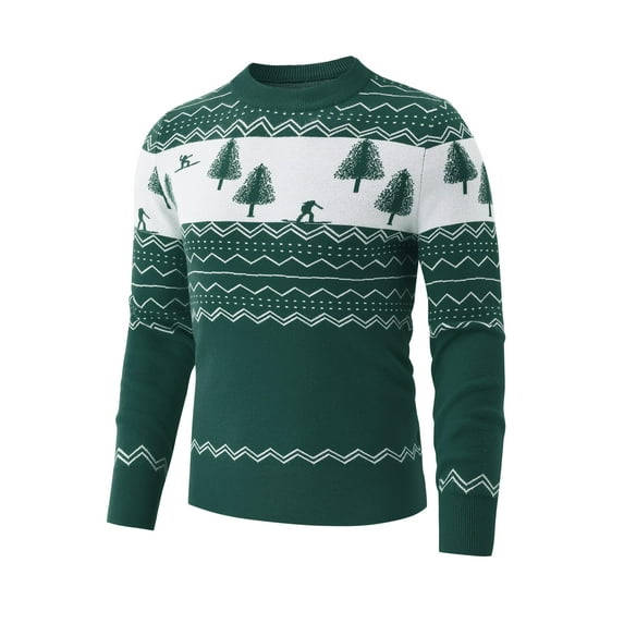 Yesfashion Mens Ugly Christmas Sweaters Long Sleeve Round Neck Xmas Pullovers for Party