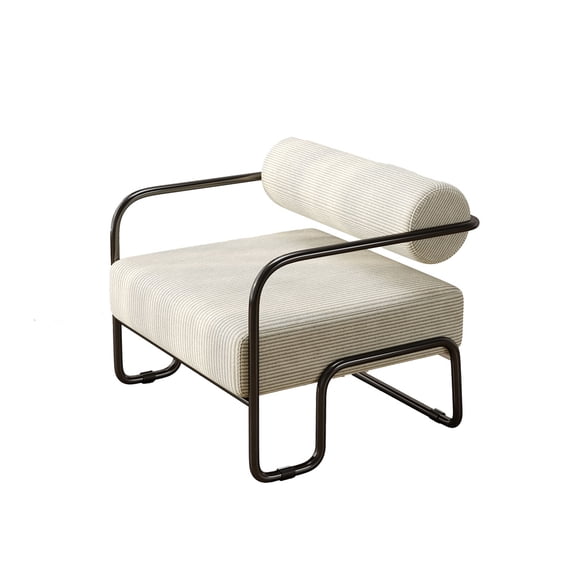 Yesfashion Modern Accent Sofa Chair,Upholstered Comfy Reading Chair with Backrest And Iron Frame,Living Room Chair,Single Sofa Chair for Apartment Balcony