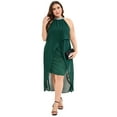 thumbnail image 1 of Yesfashion Plus Size Halter Neck Sleeveless Cocktail Dress Sequin Tulle Wedding Guest Party Midi Dresses, 1 of 5
