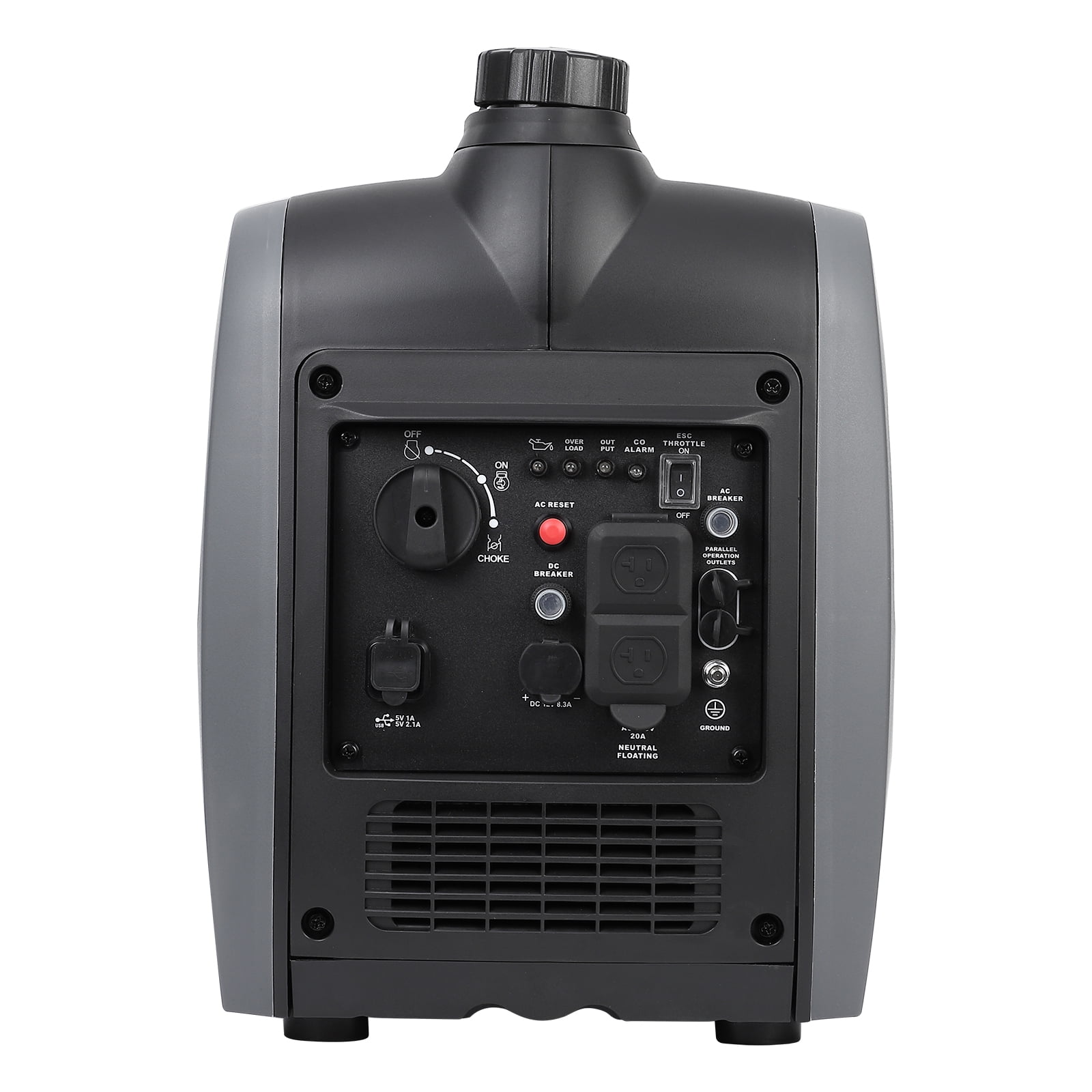 Yesfashion Portable Inverter Generator, 2500W Ultra Quiet Gas Engine with CO-Monitoring and Alarm, EPA Compliant, Intelligent Speed Control System, Suitable for Backup Home and Camping