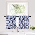 thumbnail image 1 of Yesfashion Quatrefoil Tier Curtains , Set of 2 Moroccan Tile Printed Short Bathroom Window Curtain, Cotton Blend Half Window Curtains, 1 of 7