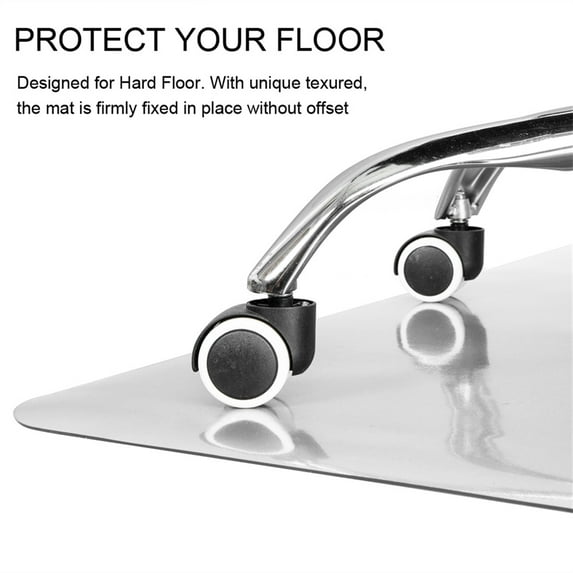 Yesfashion Rectangle Protective Mat Home-use Transparent Non-slip Chair Pad without Nails for Protecting Floor Furniture (90x120x0.2cm)