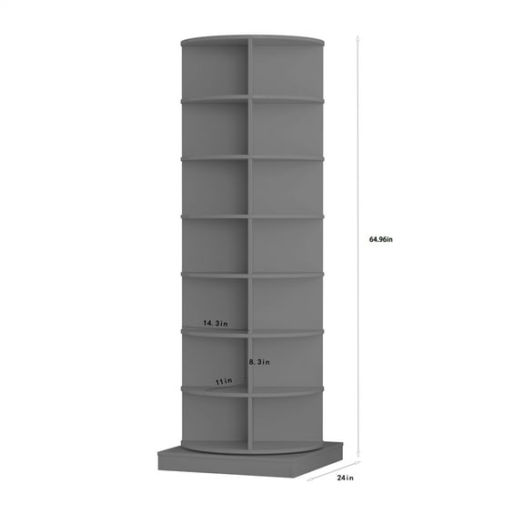 Yesfashion Rotating Shoe Rack Tower, 7 Tier Spinning Shoe Display Organizer, Free Standing 360° Revolving Shoe Rack Storage Round Carousel For Entryway