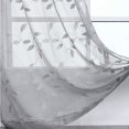 thumbnail image 1 of Yesfashion Sheer Curtains, 2 Panels Leaf Embroidery Sheer Curtains, Textured Solid Grommet Voile Curtains for Living Room Bedroom, 1 of 7