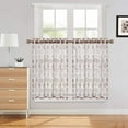thumbnail image 1 of Yesfashion Sheer Tier Curtains, Geometric Pattern Short Window Curtain, Trellis Design Half Window Voile Kitchen Cafe Curtains, 1 of 8