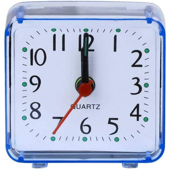 Yesfashion Small Battery Operated Analog Travel Alarm Clock Silent No Ticking Analog Quartz, Easy Set