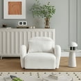 thumbnail image 1 of Yesfashion Teddy Upholstered Arm Single/ Double-seat/ 3-seated Sofa, Modern Sherpa Accent Chair, Cozy Fluffy Reading Chair for Living Room, Bedrooms, Corner, 1 of 1