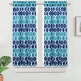 thumbnail image 1 of Yesfashion Tier Curtains Set of 2, Geometric Pattern Bathroom Window Curtain, Trellis Design Half Window for Kitchen Bathroom Cafe, 1 of 7