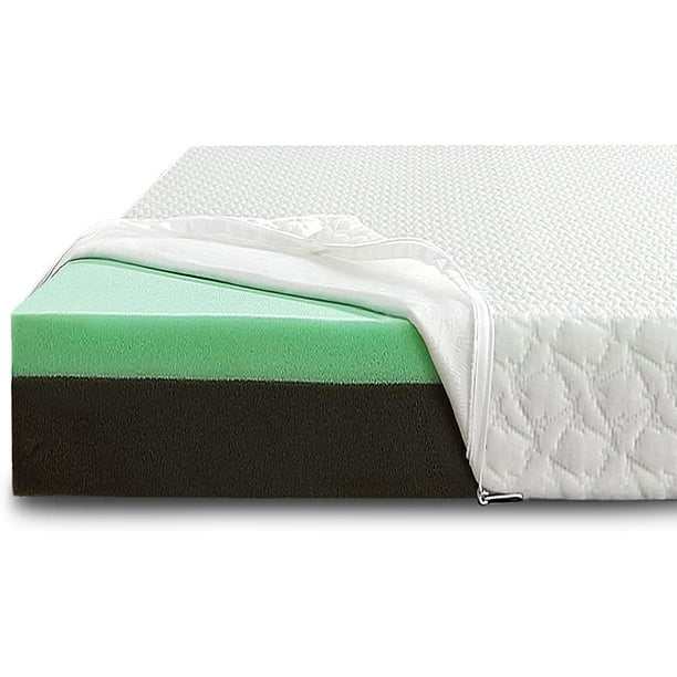 Yesfashion Twin Mattress Topper, 2 Inch Dual Layer Memory Foam Mattress