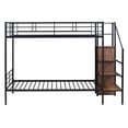 thumbnail image 1 of Yesfashion Twin Over Full Bunk Bed, Bunk Bed with Wardrobe, Lateral Storage Ladder, Iron Frame, Solid Slates, Multi Functional Bunk Bed for Dormitory, Bedroom, 1 of 9
