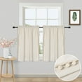 thumbnail image 1 of Yesfashion Velvet Tier Curtains, Soft Velvet Room Darkening Short Tier Curtains Set with Pom-Poms Design for Kitchen Bathroom, 2 Panels, 1 of 11