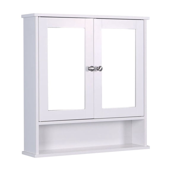 Yesfashion Wall Mounted Bathroom Cabinet, With 2 Mirror Doors And Adjustable Shelf,Bathroom Cabinet Wall Mounted Hanging Mirror Cabinet for Laundry Room, Kitchen