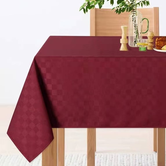 Yesfashion Water Resistant Tablecloth Plaid Table Cloth for Holiday Dinner Buffet Banquet Parties, 60 x 84, Red