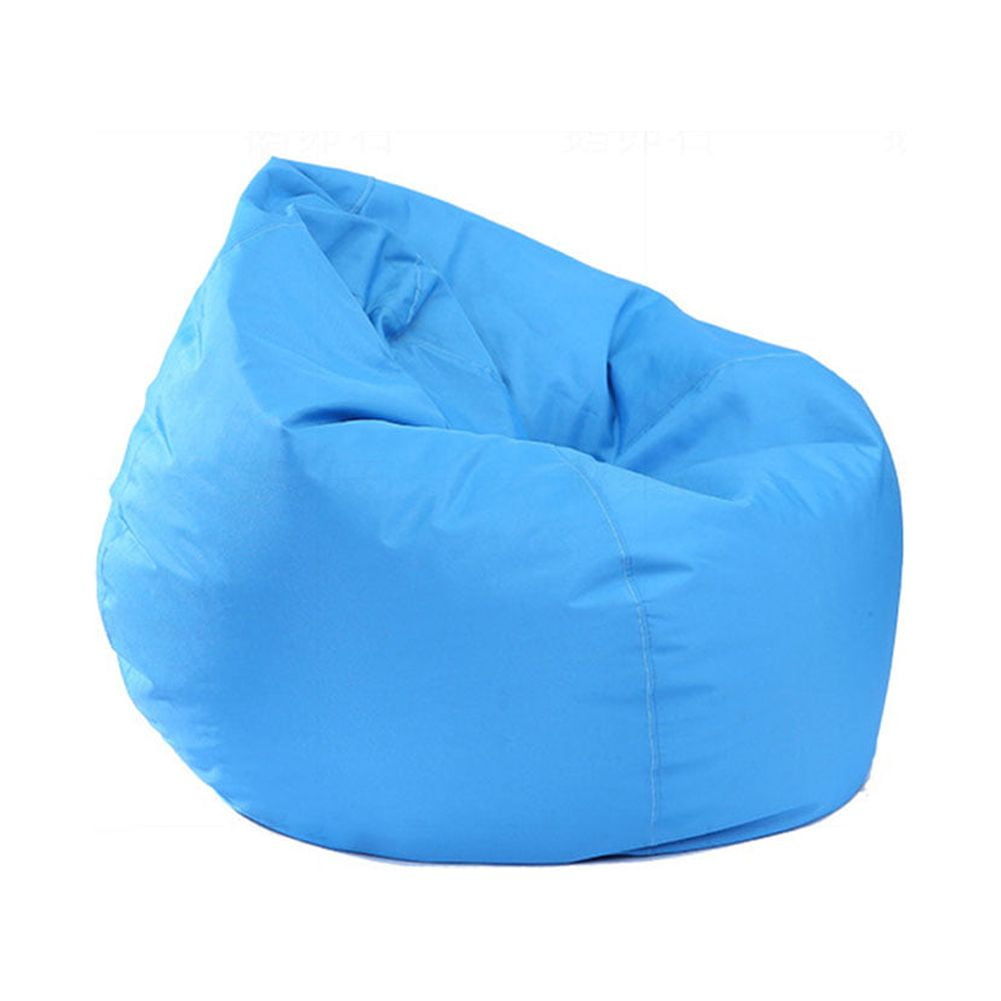 Waterproof Stuffed Animal Storage/Toy Bean Bag Solid Color Oxford Chair Cover Large Beanbag(filling Is Not Included) Blue 60x65cm