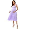 thumbnail image 1 of Yesfashion Wholesale Women's Maternity Dress Floral Small Flying Sleeves Sleeve Square Neck Shirred Ruffle A Line Dress, 1 of 8