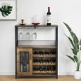 thumbnail image 1 of Yesfashion Wine Bar Cabinet with Glass Holder, ABS Rustic Brown, 1 of 7