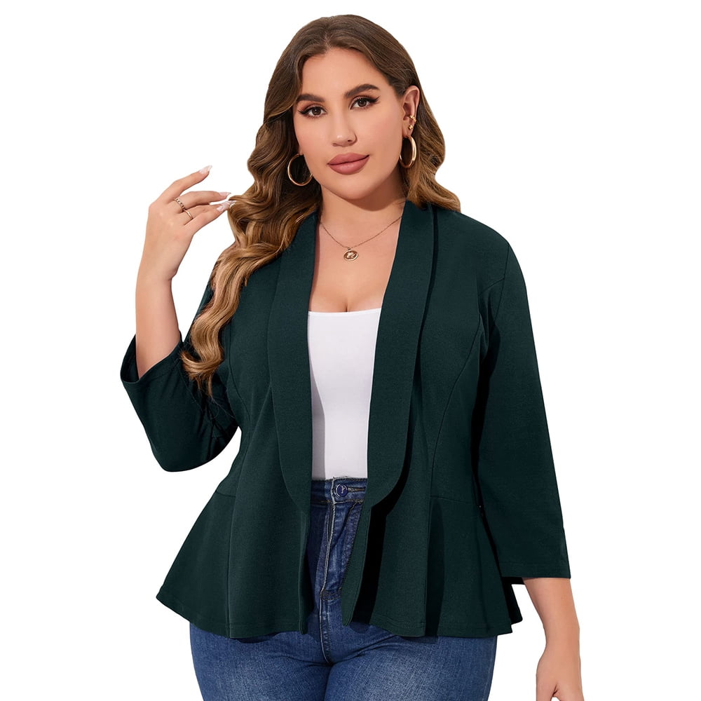 Meichang Cotton Linen Blazer Jacket for Women, Bussiness Casual