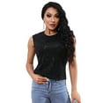 thumbnail image 1 of Yesfashion Women Sequin Tank Tops Sleeveless Sparkle Shimmer Crew Neck Vest Tops Glitter Camisole, 1 of 5