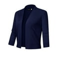 thumbnail image 1 of Yesfashion Women's 3/4 Sleeve Cropped Cardigan Sweaters Open Front Knit Short Bolero Shrugs, 1 of 5