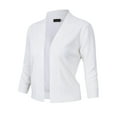 thumbnail image 1 of Yesfashion Women's 3/4 Sleeve Cropped Cardigan Sweaters Open Front Knit Short Bolero Shrugs, 1 of 5