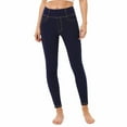 thumbnail image 1 of Yesfashion Women's Jeans High Waist Faux Denim Leggings With Pockets, 1 of 5