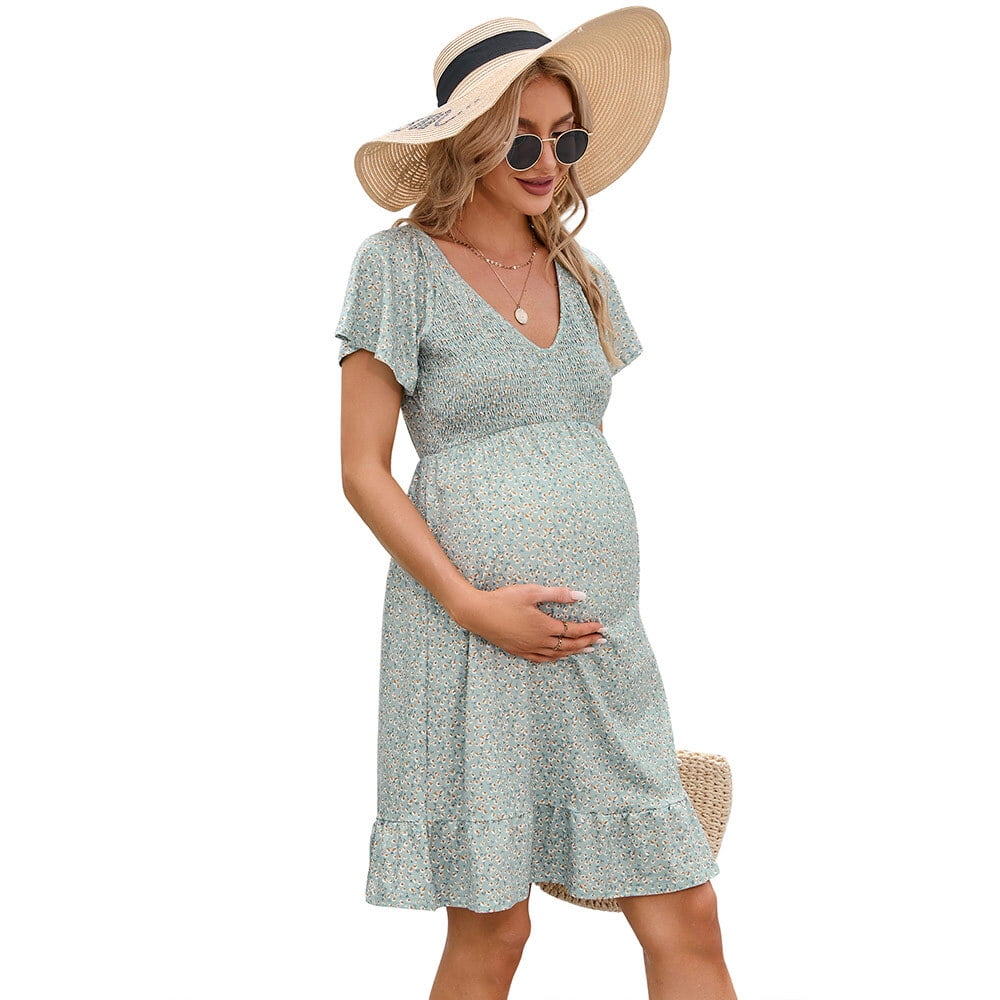 maternity dress casual Slip | Ricky Slip Maxi Long dresses for maternity women summer Square Neck Plaid Maternity Dress,