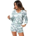thumbnail image 1 of Yesfashion Women's Print Long Sleeve Tops With Shorts Loungewear Nightwear Pullover Pajama Set With Pockets, 1 of 5