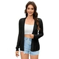 thumbnail image 1 of Yesfashion Women's Ruffle Trim V Neck Button Down Long Sleeve Knit Cardigan Sweater, 1 of 6