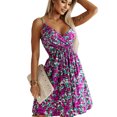 thumbnail image 1 of Yesfashion Women's Sundress Halter V Neck Tie Back Sleeveless Ruffle Mini Short Summer Beach Dresses, 1 of 4