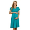 thumbnail image 1 of Yesfashion Women's V-neck A-line Knee Length Wrap Dress Swing Maternity Dresses For Baby Shower Or Casual, 1 of 5
