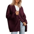 thumbnail image 1 of Yesfashion Womens 2025 Fall Sweaters Double V-Neck Long Sleeve Button Up Soft Knit Cardigan Sweaters, 1 of 2