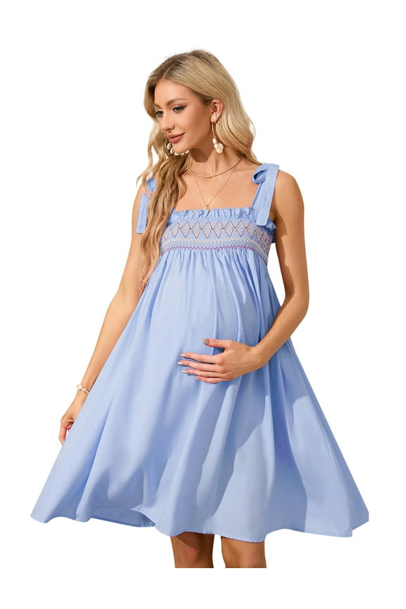 Womens 2025 Summer Casual One Shoulder Mini Babydoll Dress Puff Sleeve Loose Tiered A Line Flowy Short Pregnant Dresses