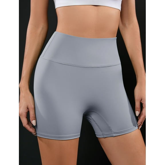 Yesfashion Womens Biker Shorts High Waisted Yoga Shorts for Women Running Gym and Workout with Pockets
