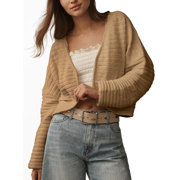 Yesfashion Womens Cardigan Sweater Casual Open Front Button Down Long Sleeve Knit Sweaters Fall Outerwear