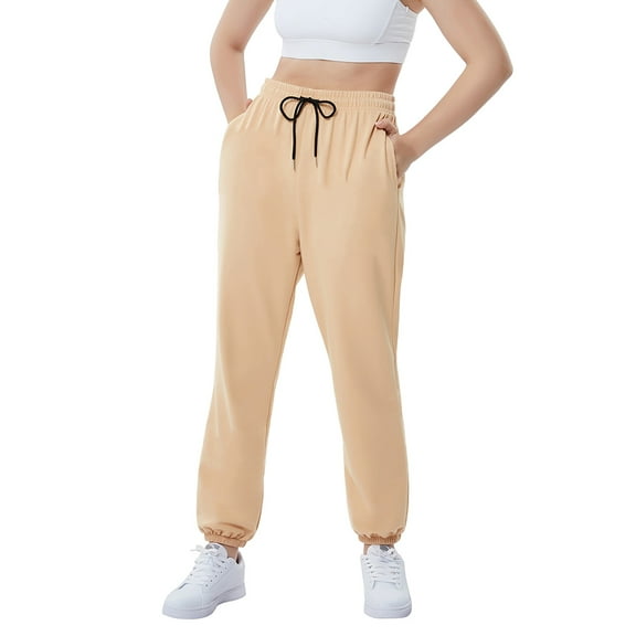Yesfashion Womens Casual Baggy Sweatpants High Waisted Joggers Pants Athletic Lounge Trousers With Pockets