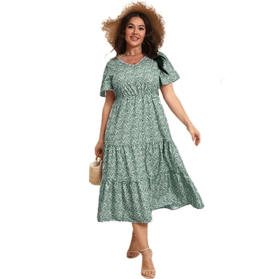 Yesfashion Womens Summer A-Line Dress with Pockets Mini Short Sleeve Dresses Flowy Beach Swing Dress 2025 Vacation Travel