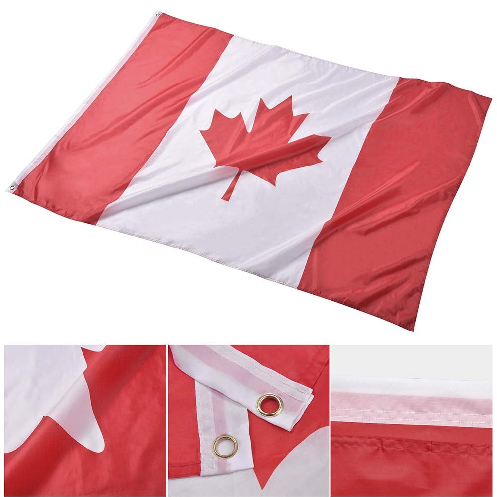 Yeshom 4x6 Durable Polyester Canadian Flag with Vivid Fade-Resistant Colors and Brass Grommets