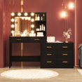 thumbnail image 1 of Yeshouse 1 Piece Modern Vanity Table Set with Mirror, Lights, 8 Drawers and 2 Shelves, Black, 1 of 6